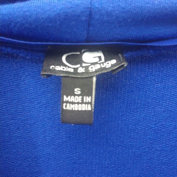 Royal Blue Cable & Gauge Cowl Neck Top sz Small - Picture 4 of 6